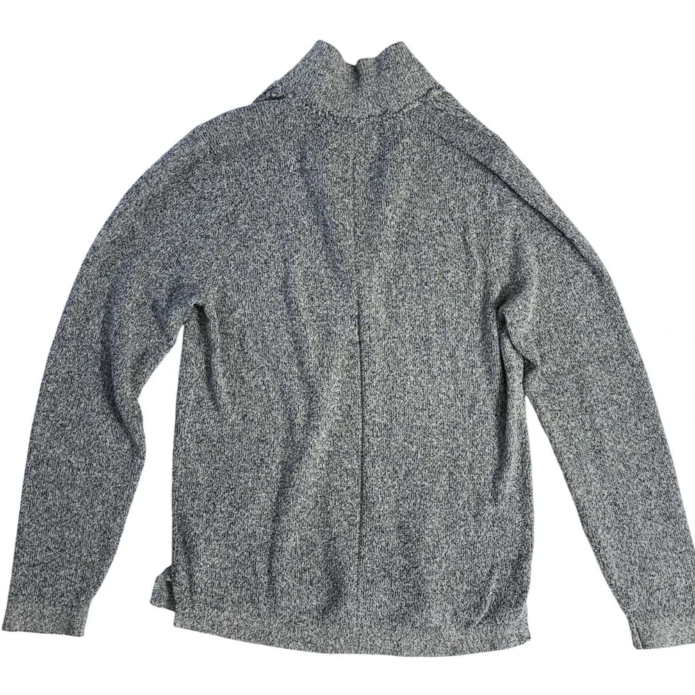 Carbon2Cobalt Mens Small Grey Marled Quarter Zip Cotton Blend Sweater‎ Mock Neck